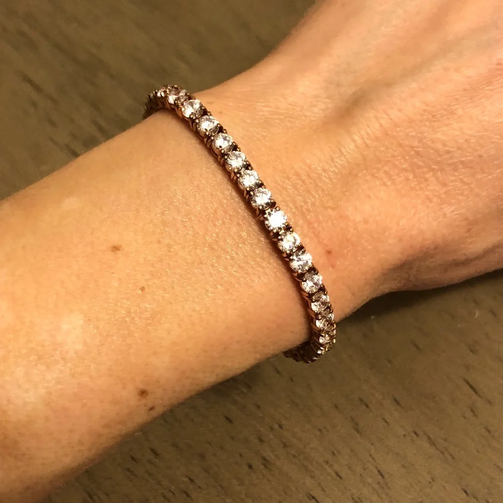 Vintage Gold Tone CZ Diamond Bracelet